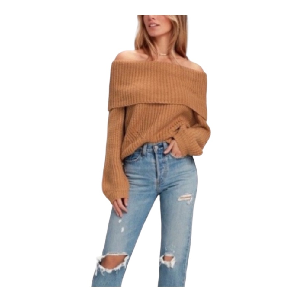 Lulu’s Carmichael Black Off-the-Shoulder Knit Sweater